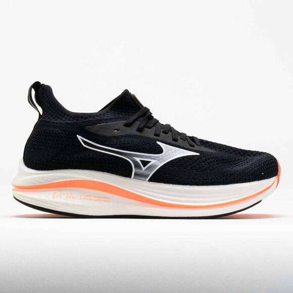 NEW MIZUNO men's neo zen shoe in black /fiery coral